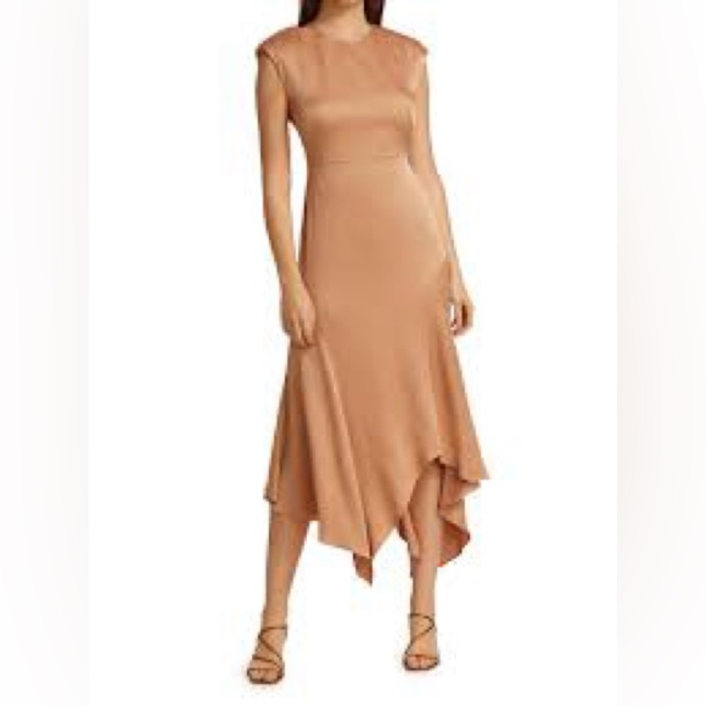Veronica Beard Peony Satin MIDI Dress